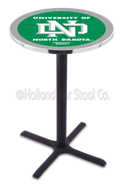 Holland Bar Stool L211 University of North Dakota 42&quot; Tall - 30&quot; Top Pub Table with Black Wrinkle Finish