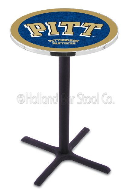 Holland Bar Stool L211 University of Pittsburgh 42" Tall - 30" Top Pub Table with Black Wrinkle Finish