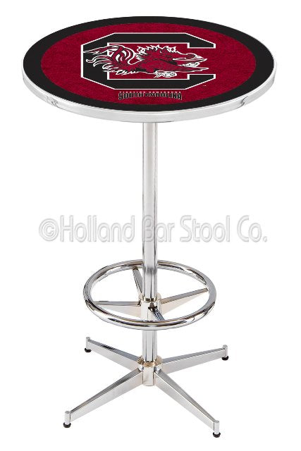 Holland Bar Stool L216 University of South Carolina 42" Tall - 30" Top Pub Table with Chrome Finish