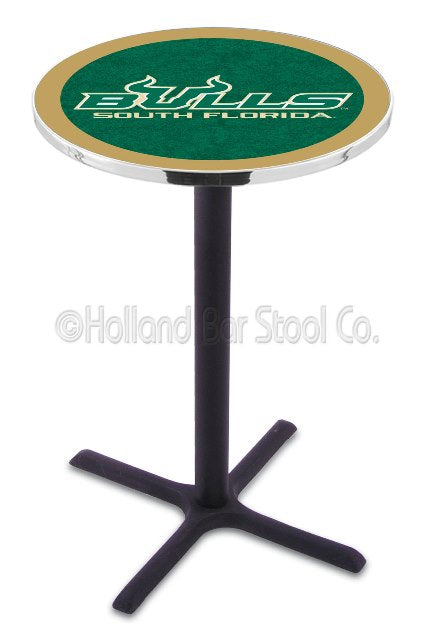 Holland Bar Stool L211 University of South Florida 42" Tall - 30" Top Pub Table with Black Wrinkle Finish