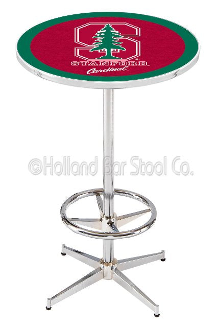 Holland Bar Stool L216 Stanford University 42" Tall - 30" Top Pub Table with Chrome Finish