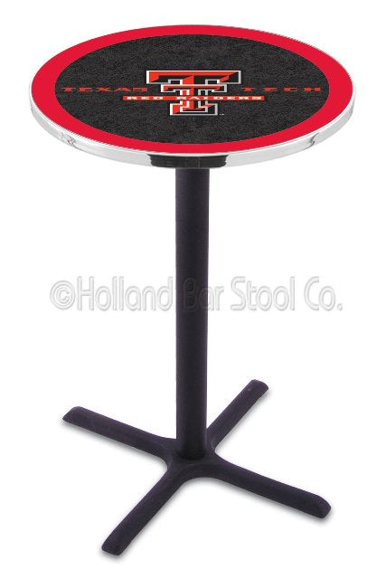 Holland Bar Stool L211 Texas Tech University 42" Tall - 30" Top Pub Table with Black Wrinkle Finish