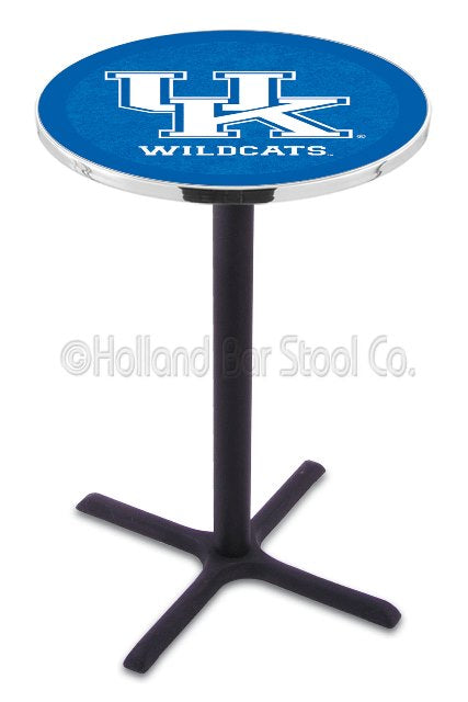 Holland Bar Stool L211 University of Kentucky (UK) 42&quot; Tall - 30&quot; Top Pub Table with Black Wrinkle Finish
