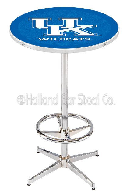 Holland Bar Stool L216 University of Kentucky (UK) 42&quot; Tall - 30&quot; Top Pub Table with Chrome Finish