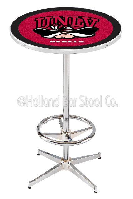Holland Bar Stool L216 University of Nevada Las Vegas 42" Tall - 30" Top Pub Table with Chrome Finish