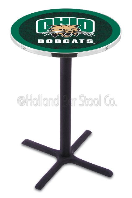 Holland Bar Stool L211 Ohio University 42" Tall - 30" Top Pub Table with Black Wrinkle Finish