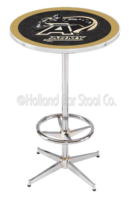 Holland Bar Stool L216 US Military Academy 42&quot; Tall - 30&quot; Top Pub Table with Chrome Finish