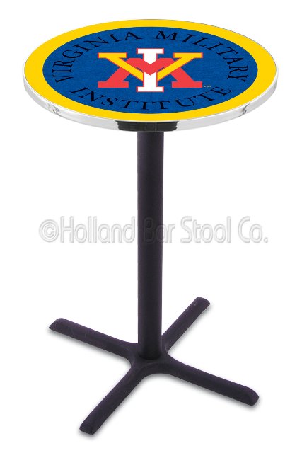 Holland Bar Stool L211 Virginia Military Institute 42" Tall - 30" Top Pub Table with Black Wrinkle Finish