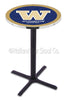 Holland Bar Stool L211 University of Washington 42&quot; Tall - 30&quot; Top Pub Table with Black Wrinkle Finish