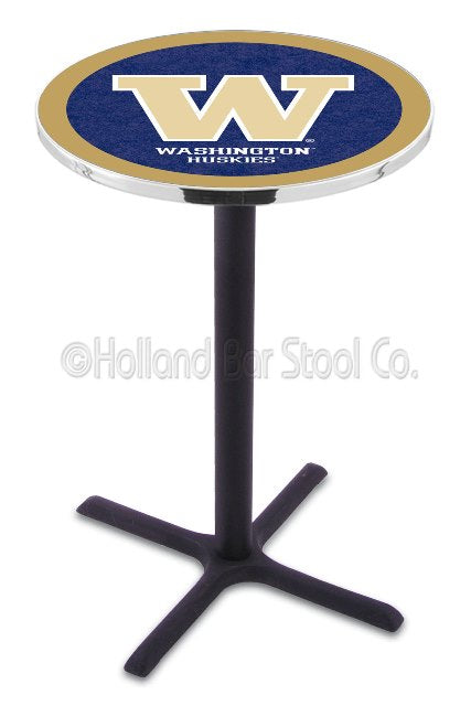 Holland Bar Stool L211 University of Washington 42" Tall - 30" Top Pub Table with Black Wrinkle Finish