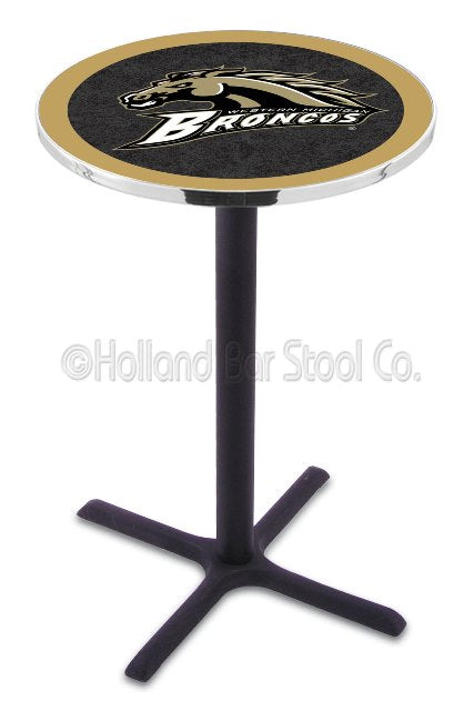 Holland Bar Stool L211 Western Michigan University 42&quot; Tall - 30&quot; Top Pub Table with Black Wrinkle Finish