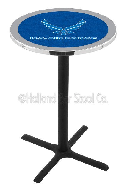 Holland Bar Stool L211 United States Air Force 42" Tall - 30" Top Pub Table with Black Wrinkle Finish