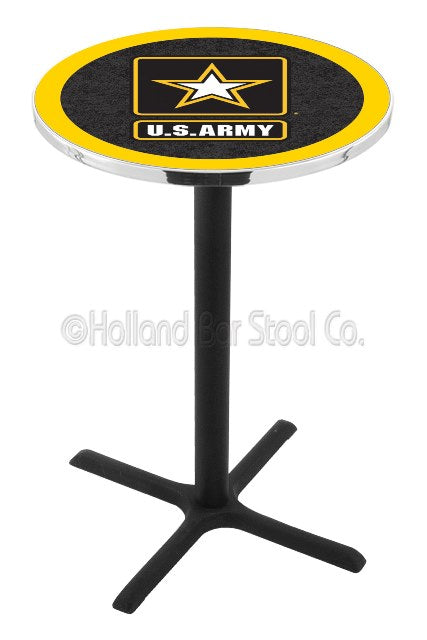 Holland Bar Stool L211 United States Army 42&quot; Tall - 30&quot; Top Pub Table with Black Wrinkle Finish