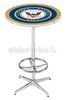 Holland Bar Stool L216 United States Navy 42&quot; Tall - 30&quot; Top Pub Table with Chrome Finish