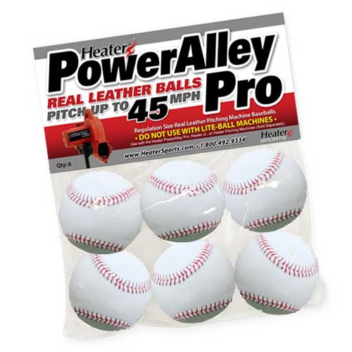 Heater PAPMBL44 Poweralley White Leather Balls- 6 Pack