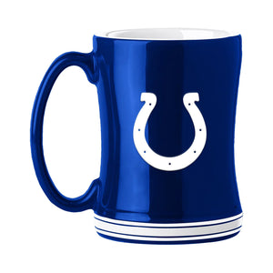 Indianapolis Colts Coffee Mug 14oz Sculpted Relief Team Color - Logo Brands
