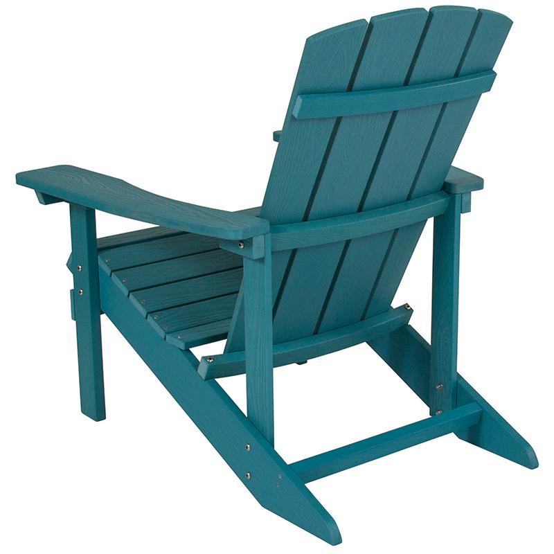 Commercial All-Weather Poly Resin Wood Adirondack Chair in Sea Foam - Flash Furniture