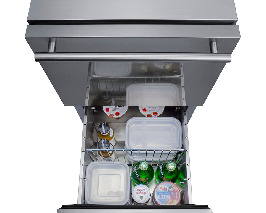 18'' Wide Indoor/Outdoor Drawer Refrigerator In Stainless Steel - ADRD18H34 Summit