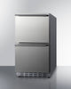 18 Inch 2 Drawer Refrigerator In ADA Height For Outdoor Or Indoor Use - ADRD18OS Summit