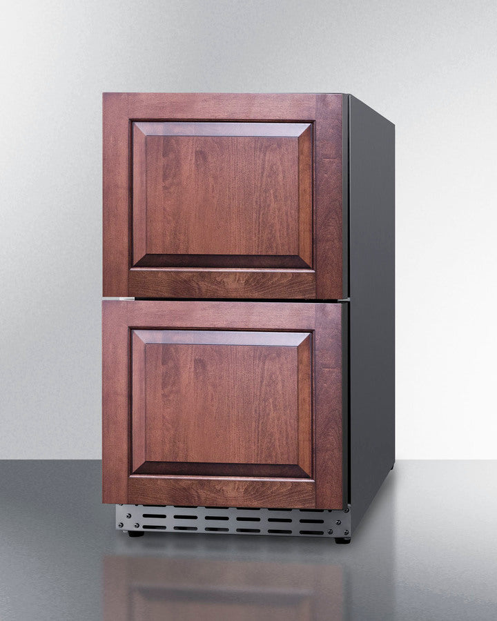 18 Inch 2 Drawer Refrigerator In ADA Height For Outdoor Or Indoor Use - ADRD18OS Summit