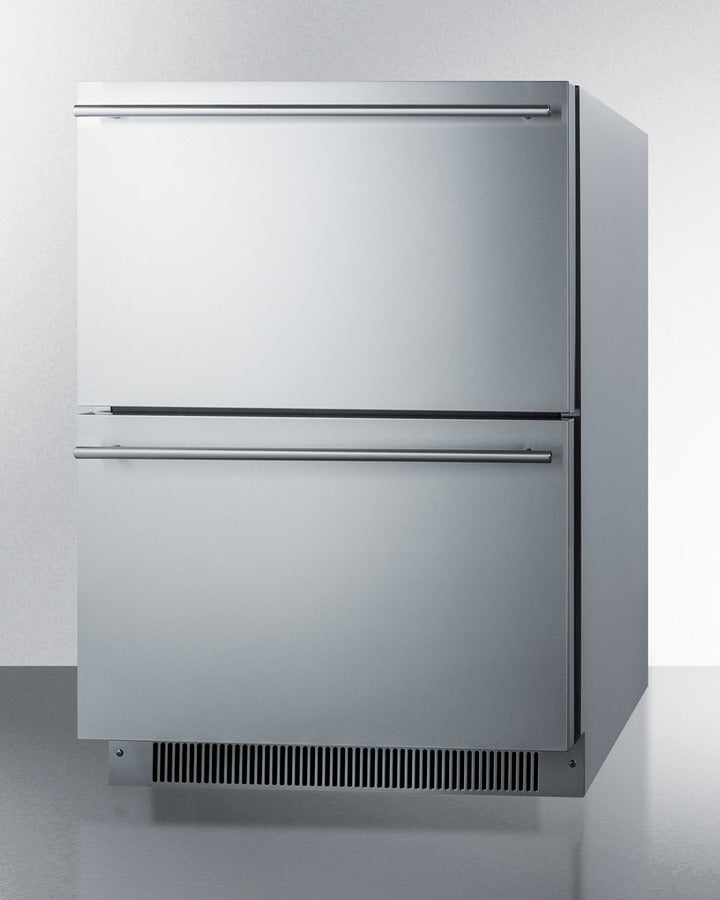 24'' Wide Indoor/Outdoor ADA Compliant Panel-Ready Drawer Refrigerator In Stainless Steel - ADRD24PNR Summit