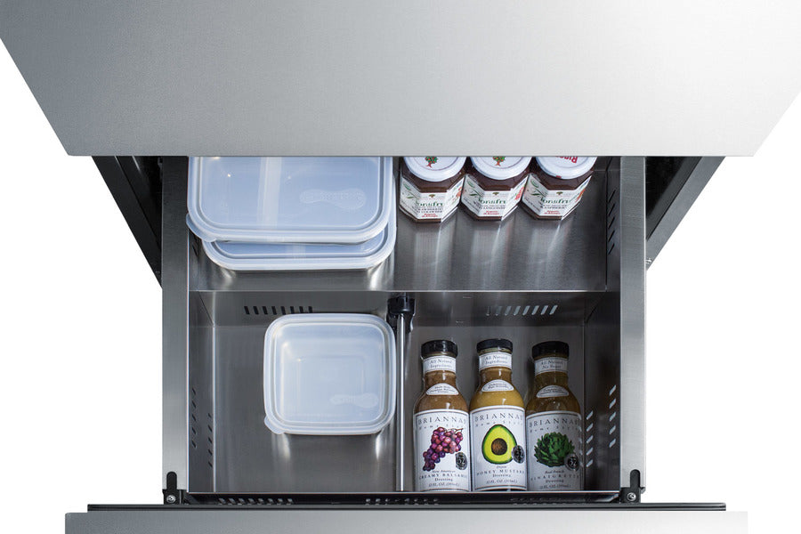 24'' Wide Indoor/Outdoor ADA Compliant Panel-Ready Drawer Refrigerator In Stainless Steel - ADRD24PNR Summit