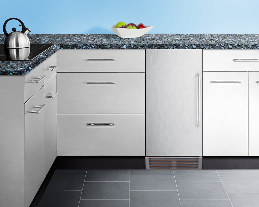 15'' Wide Outdoor Built-In Undercounter Nsf-Listed Clear Icemaker With Automatic Defrost And Internal Pump - BIM47OS Summit