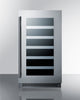 18'' Wide Built-In Wine Cellar With Seamless Stainless Steel Trimmed Glass Door - CL18WC Summit Classic