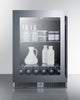 24'' Wide Undercounter Beverage Center With Seamless Stainless Steel Trimmed Glass Door - CL24BVLHD Summit Classic