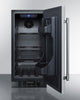 15'' Wide Built-In Outdoor Refrigerator With Black Cabinet, Stainless Steel Door, And Lock - SPR316OS Summit