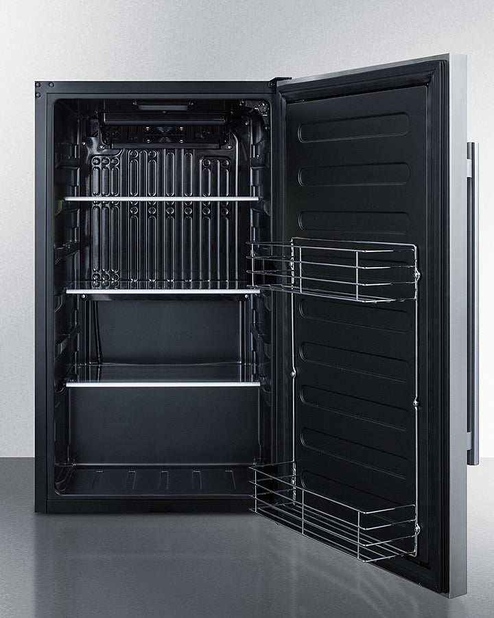 Outdoor Shallow Depth ADA Compliant (32.5'' H) Refrigerator In A 19'' W X 17.25'' D Footprint, With Stainless Steel Door And Lock - SPR196OSADA Summit