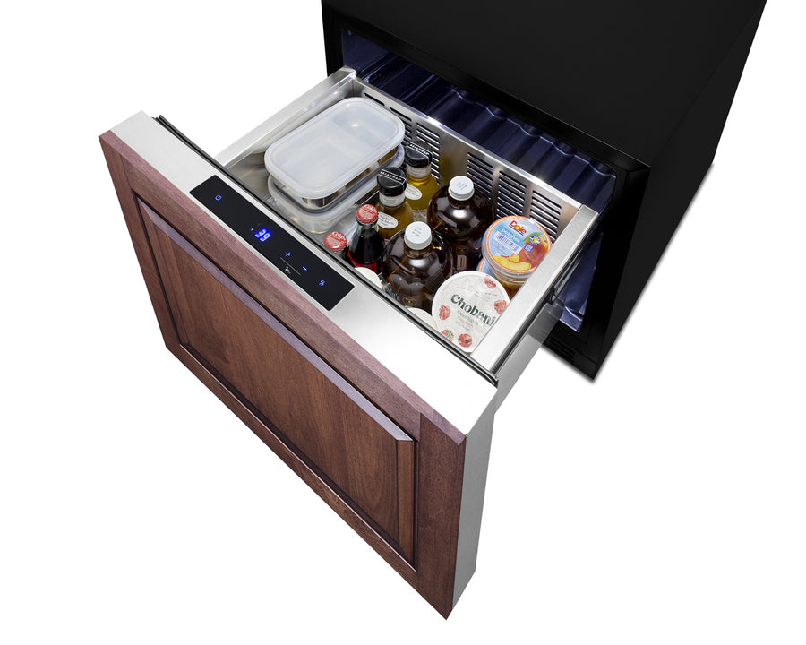 21.5'' Wide Single Drawer Bulit-In Refrigerator For Indoor Or Outdoor Use With Panel-Ready Front - FF1DSS Summit