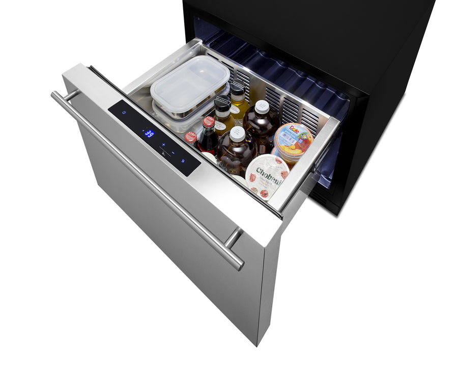 21.5'' Wide Single Drawer Bulit-In Refrigerator For Indoor Or Outdoor Use With Panel-Ready Front - FF1DSS Summit