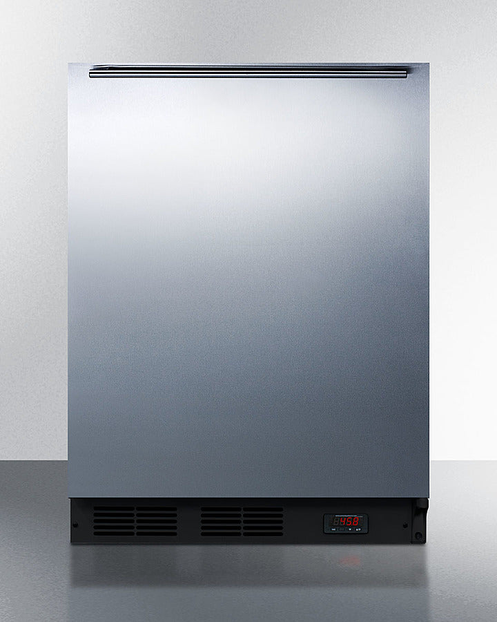 Built-In Undercounter ADA Compliant Craft Beer Pub Cellar With Black Cabinet, Stainless Steel Door, Horizontal Handle, Digital Thermostat, And Deluxe Interior - FF63BKBIDTPUBSSHHADA Summit