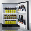 Built-In Undercounter ADA Compliant Craft Beer Pub Cellar With Black Cabinet, Stainless Steel Door, Horizontal Handle, Digital Thermostat, And Deluxe Interior - FF63BKBIDTPUBSSHHADA Summit