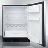 Built-In Undercounter ADA Compliant Craft Beer Pub Cellar With Black Cabinet, Stainless Steel Door, Horizontal Handle, Digital Thermostat, And Deluxe Interior - FF63BKBIDTPUBSSHHADA Summit