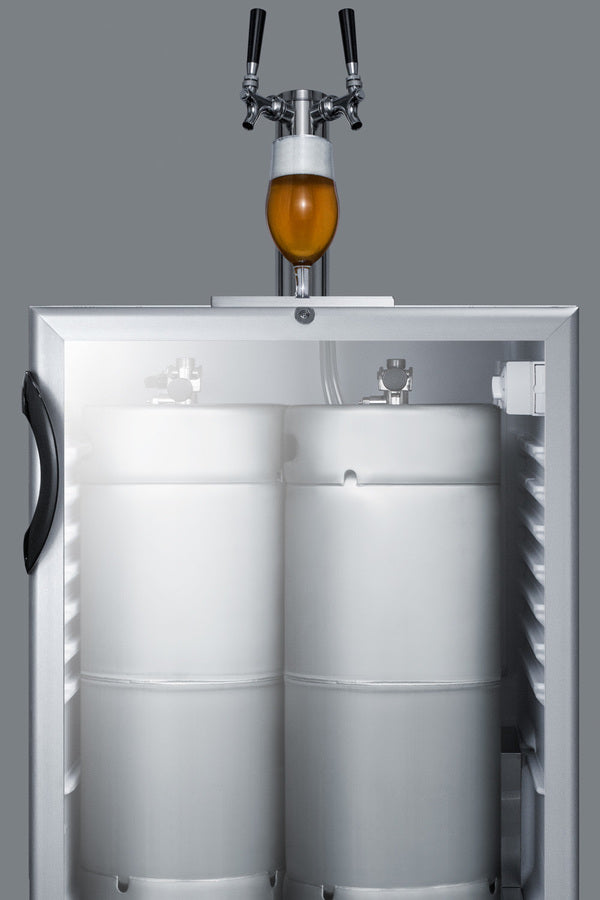 Built-In Glass Door Kegerator For Use Under ADA Compliant Counters With Dual Tap Kit For Two 1/6 Kegs - SBC56GBIADA Summit Commercial