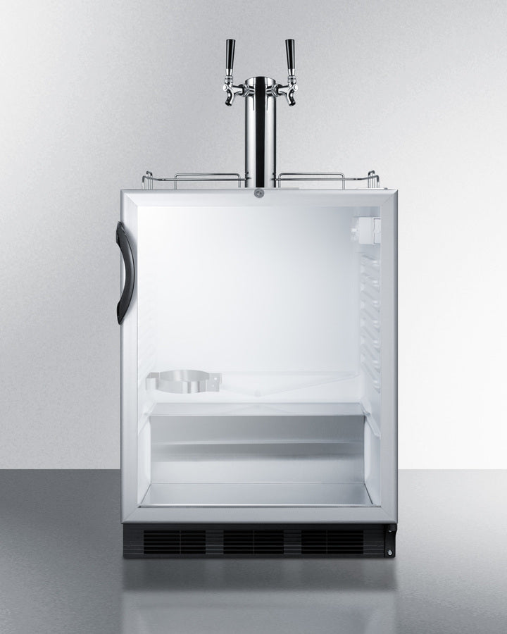 Built-In Glass Door Kegerator For Use Under ADA Compliant Counters With Dual Tap Kit For Two 1/6 Kegs - SBC56GBIADA Summit Commercial