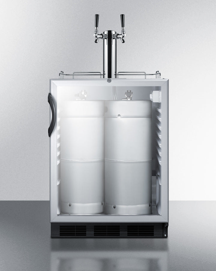 Built-In Glass Door Kegerator For Use Under ADA Compliant Counters With Dual Tap Kit For Two 1/6 Kegs - SBC56GBIADA Summit Commercial