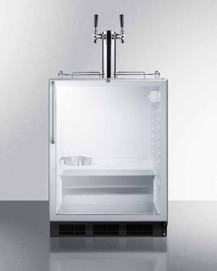 Built-In Glass Door Kegerator For Use Under ADA Compliant Counters With Dual Tap Kit For Two 1/6 Kegs - SBC56GBICSSADA Summit Commercial