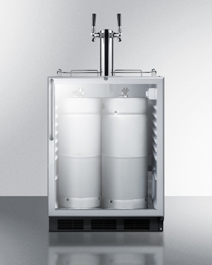 Built-In Glass Door Kegerator For Use Under ADA Compliant Counters With Dual Tap Kit For Two 1/6 Kegs - SBC56GBICSSADA Summit Commercial