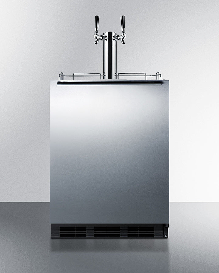 Built-In Kegerator For Use Under ADA Compliant Counters With Dual Tap Kit For Two 1/6 Kegs - SBC58BLBIADA Summit Commercial