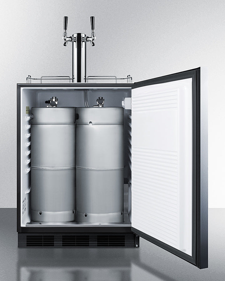 Built-In Kegerator For Use Under ADA Compliant Counters With Dual Tap Kit For Two 1/6 Kegs - SBC58BLBIADA Summit Commercial