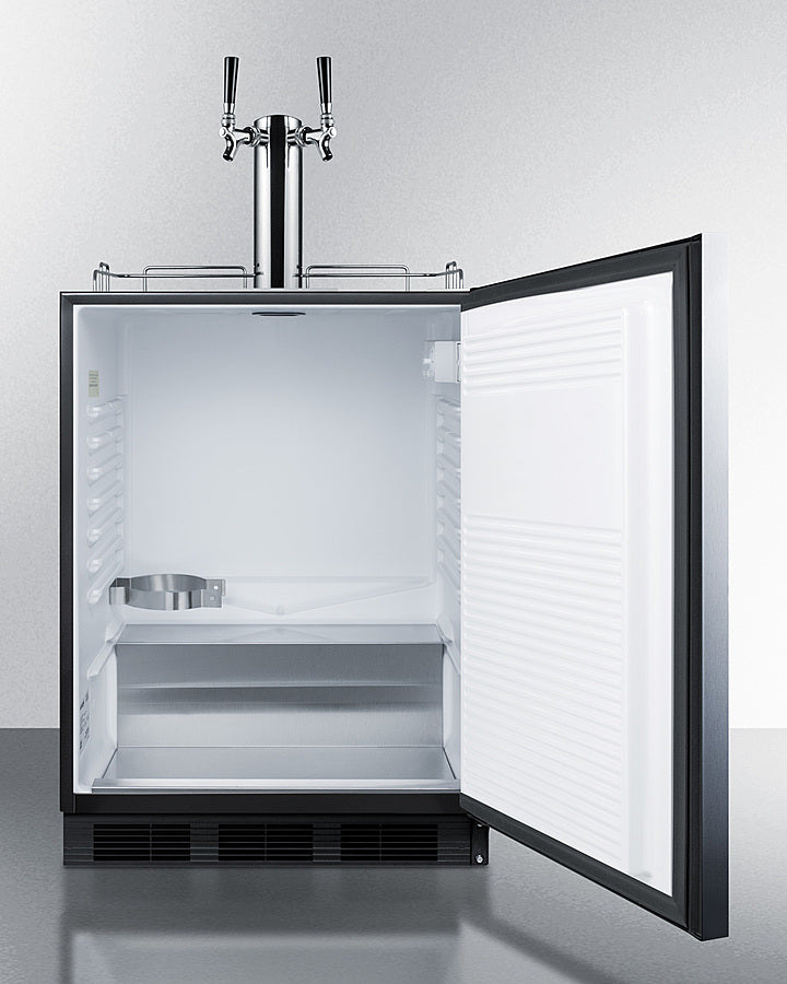Built-In Kegerator For Use Under ADA Compliant Counters With Dual Tap Kit For Two 1/6 Kegs - SBC58BLBIADA Summit Commercial