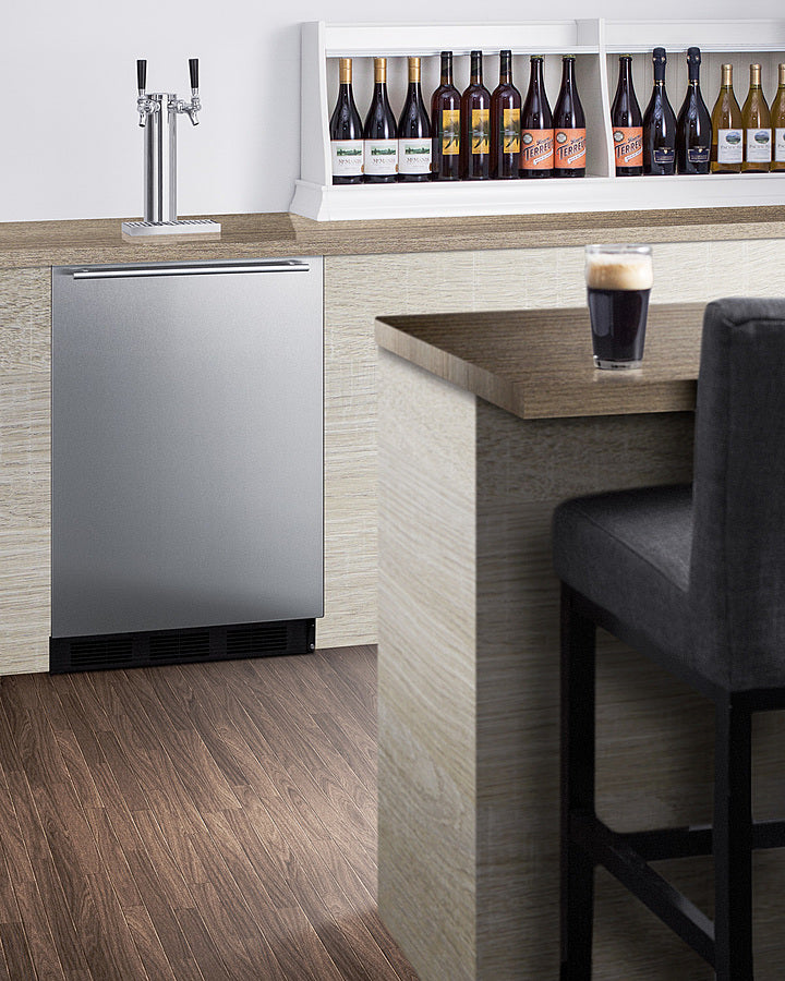Built-In Kegerator For Use Under ADA Compliant Counters With Dual Tap Kit For Two 1/6 Kegs - SBC58BLBIADA Summit Commercial