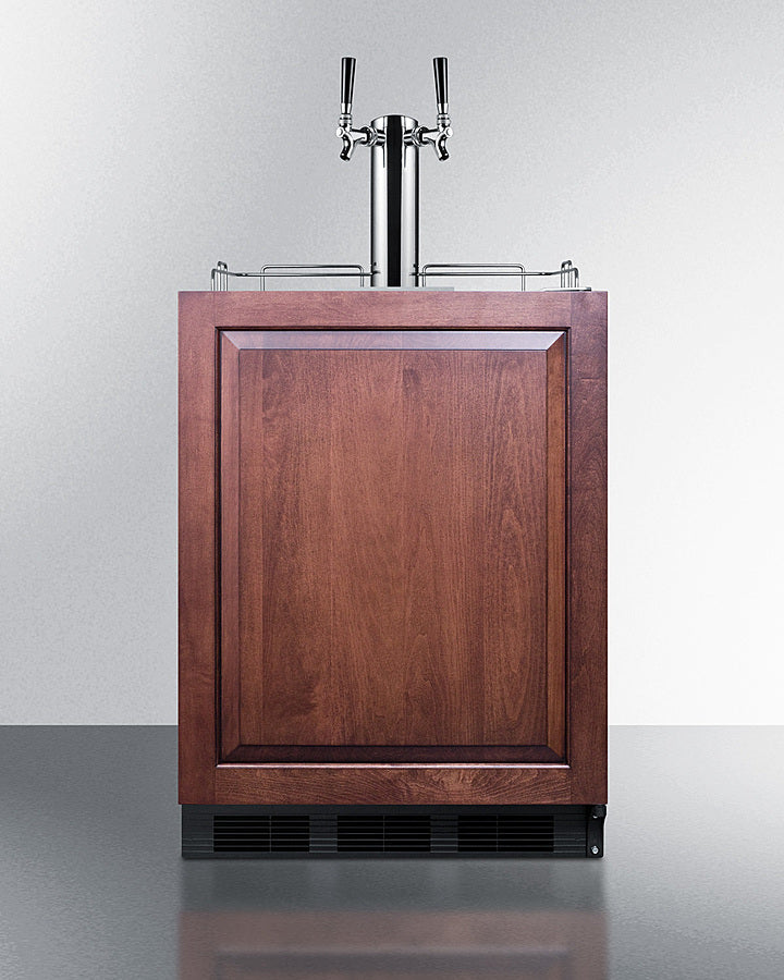 Built-In Kegerator For Use Under ADA Compliant Counters With Dual Tap Kit For Two 1/6 Kegs And Panel-Ready Door - SBC58BLBIADAIF Summit Commercial