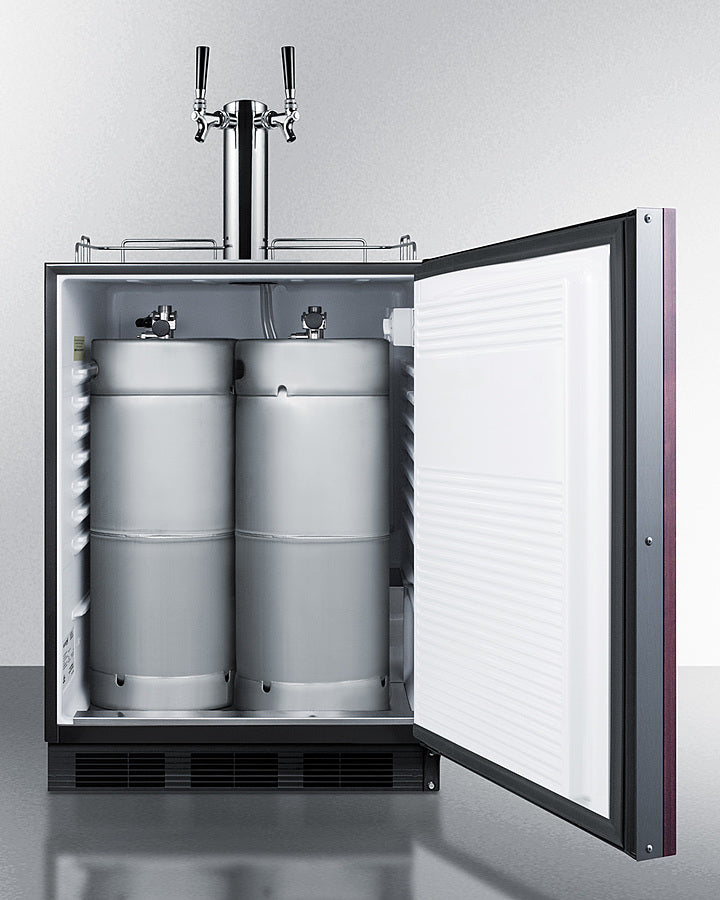 Built-In Kegerator For Use Under ADA Compliant Counters With Dual Tap Kit For Two 1/6 Kegs And Panel-Ready Door - SBC58BLBIADAIF Summit Commercial
