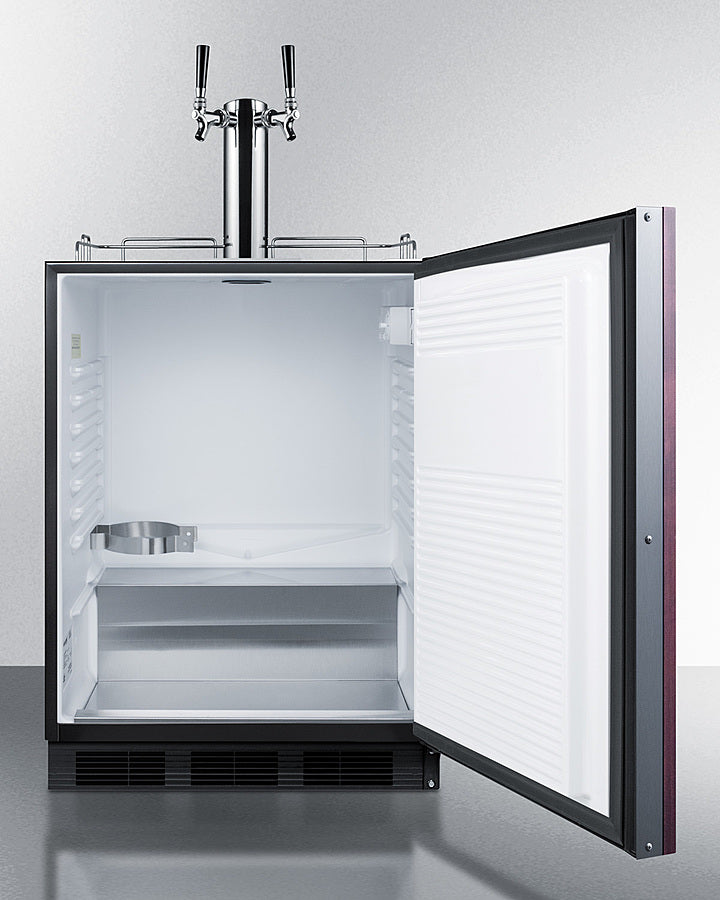 Built-In Kegerator For Use Under ADA Compliant Counters With Dual Tap Kit For Two 1/6 Kegs And Panel-Ready Door - SBC58BLBIADAIF Summit Commercial