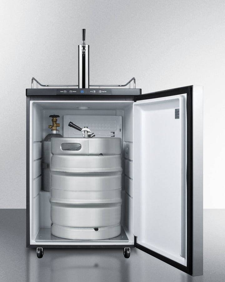 Built-In Commercially Listed Beer Dispenser, Auto Defrost With Digital Thermostat, Stainless Steel Door, Horizontal Handle, And Black Cabinet - SBC635MBI7SSHH Summit Commercial