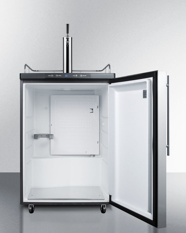 Built-In  Beer Dispenser, Auto Defrost With Digital Thermostat, Stainless Steel Door, Thin Handle, And Black Cabinet - SBC635MBISSHV Summit